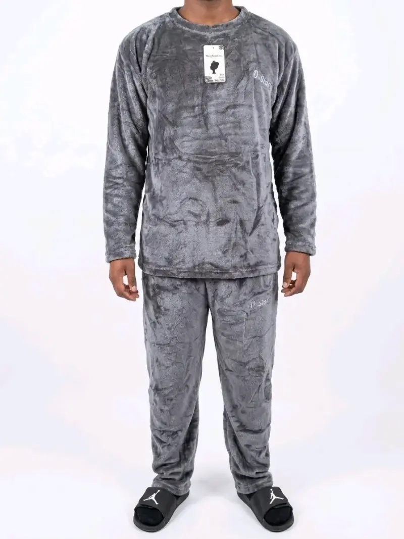 Pijama polar gris para hombre D-Star - 2