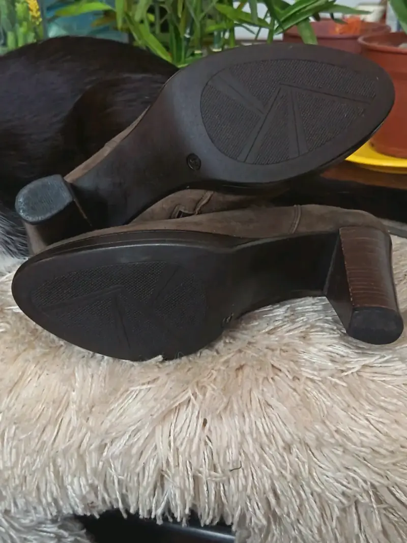Botines de tacón alto marrones para mujer - 4