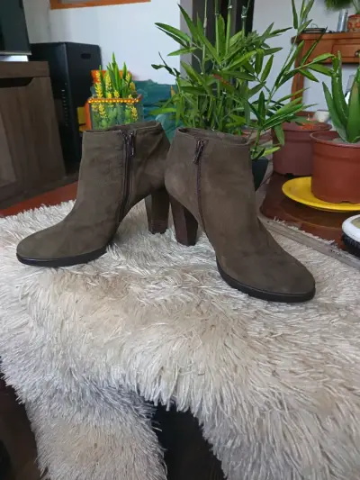 Botines de tacón alto marrones para mujer - miniatura 5