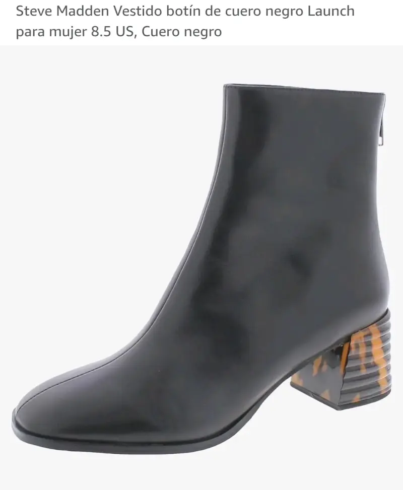 Botines de cuero negro Steve Madden para mujer - 1