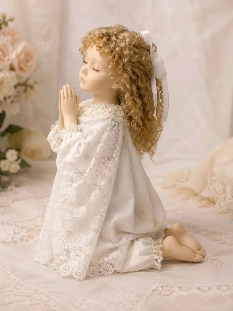 Muñeca de Porcelana en Vestido Blanco colección - 4