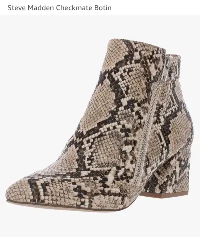 Botines Steve Madden Checkmate de cuero con diseño serpiente - miniatura 1