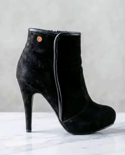 Botines de tacón alto negros elegantes - miniatura 2