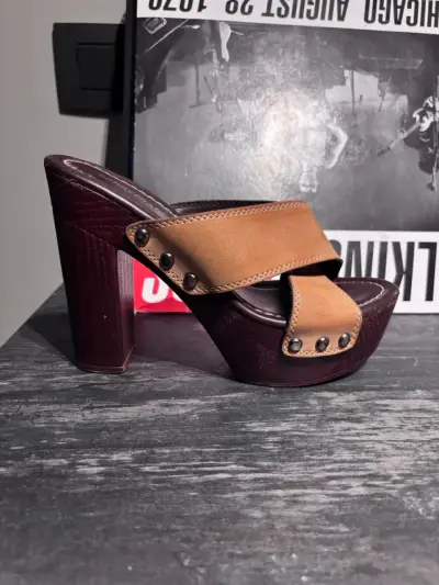 Sandalias de tacón alto marrón Donny Franco - miniatura 3