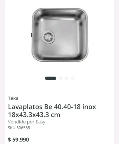 Lavaplatos de acero inoxidable Teka Be 40.40-18 - miniatura 1