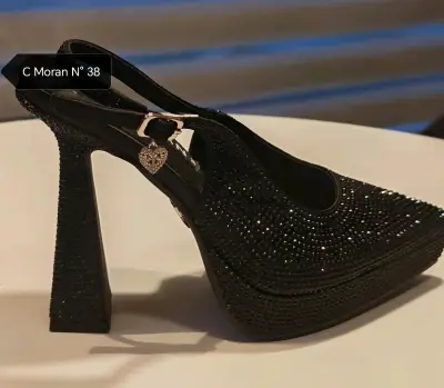 Zapatos de Tacón Alto Negros  Brillantes C Moran - miniatura 1