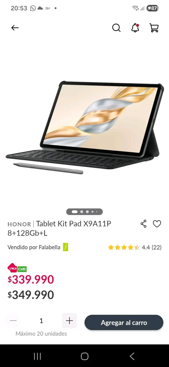 Tablet Honor con teclado y lápiz - 5