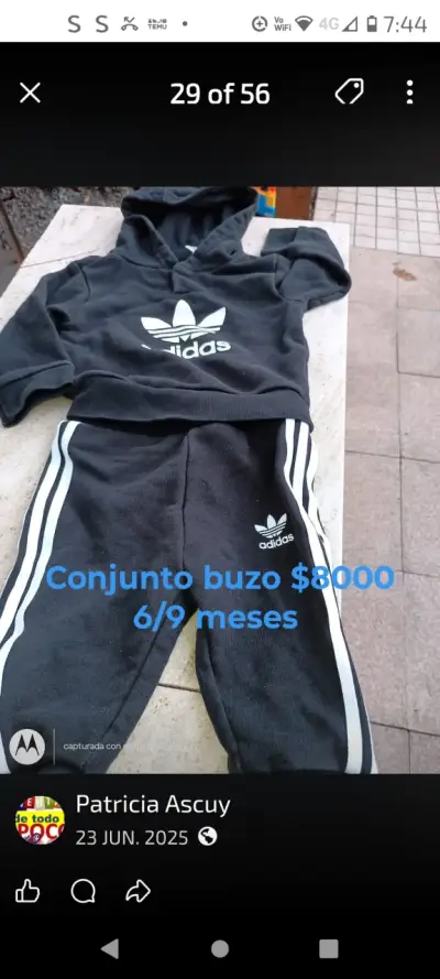 Conjunto Buzo Adidas Talla 6-9 Meses - miniatura 5