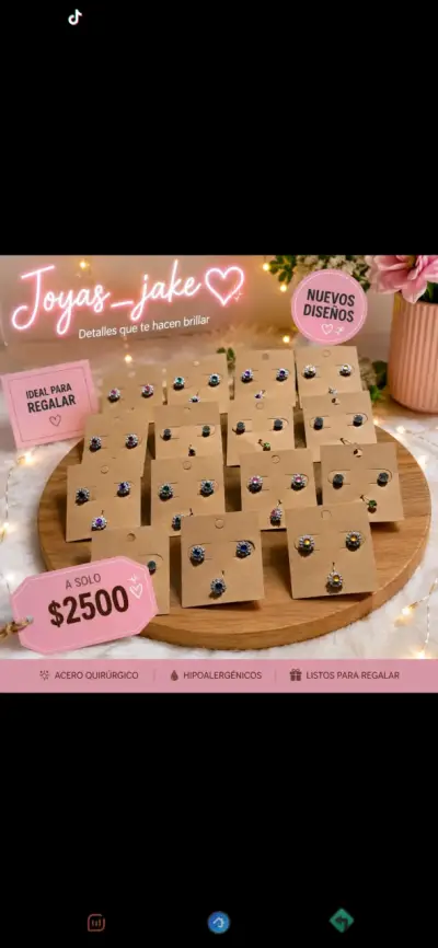 Set de joyas artesanales con collar y aros - miniatura 1