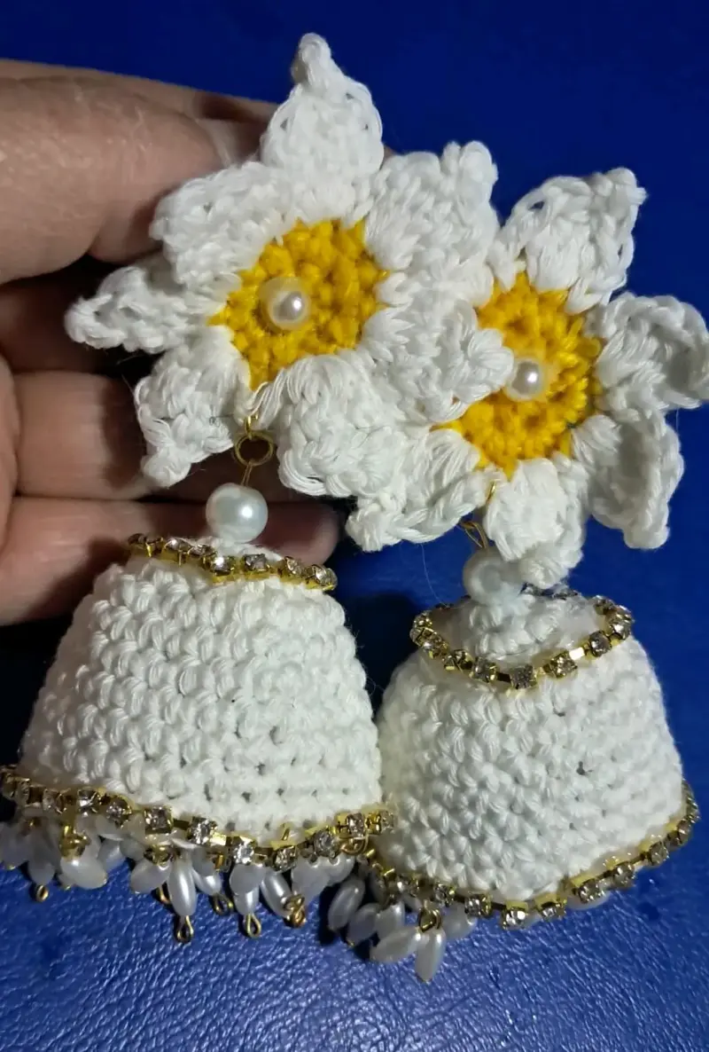 Set de joyas artesanales con collar y aros - 6