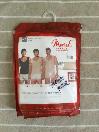 Faja reductora masculina María E color beige - miniatura 2