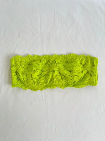 Bralette de encaje verde neón para mujer - miniatura 1