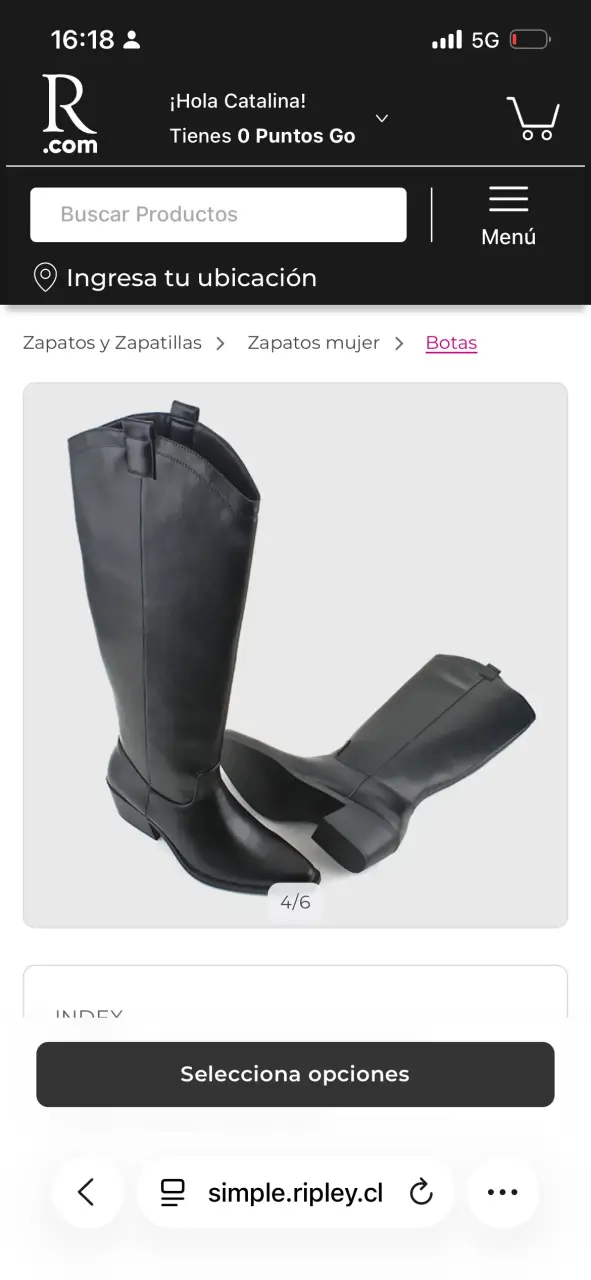 Botas negras de cuero para mujer - 2