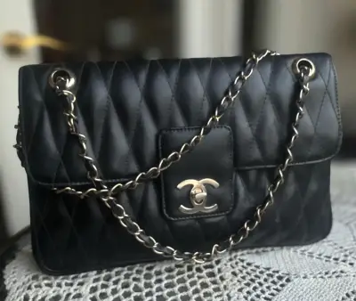 Cartera de cuero negra, genérica. Fab. Argentina - miniatura 3