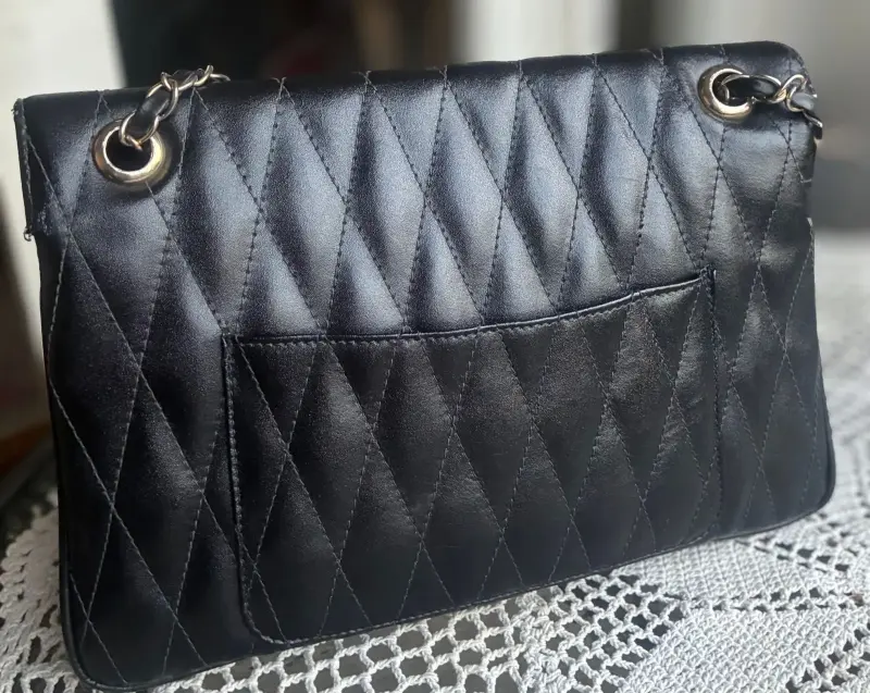 Cartera de cuero negra, genérica. Fab. Argentina - 4