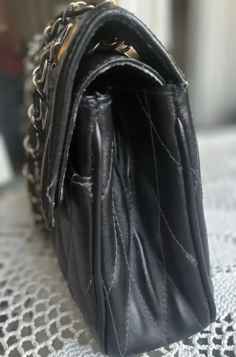 Cartera de cuero negra, genérica. Fab. Argentina - 5