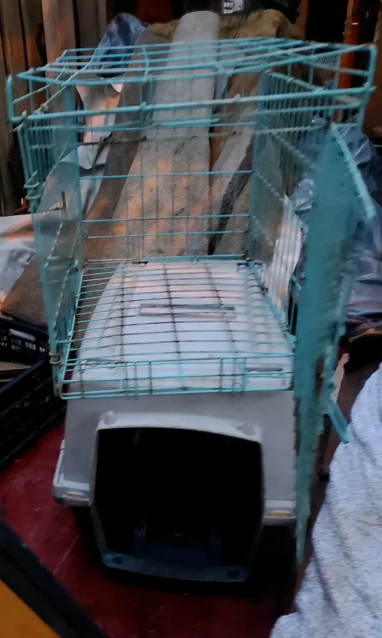 Jaula de transporte para mascotas con puerta metálica - 1