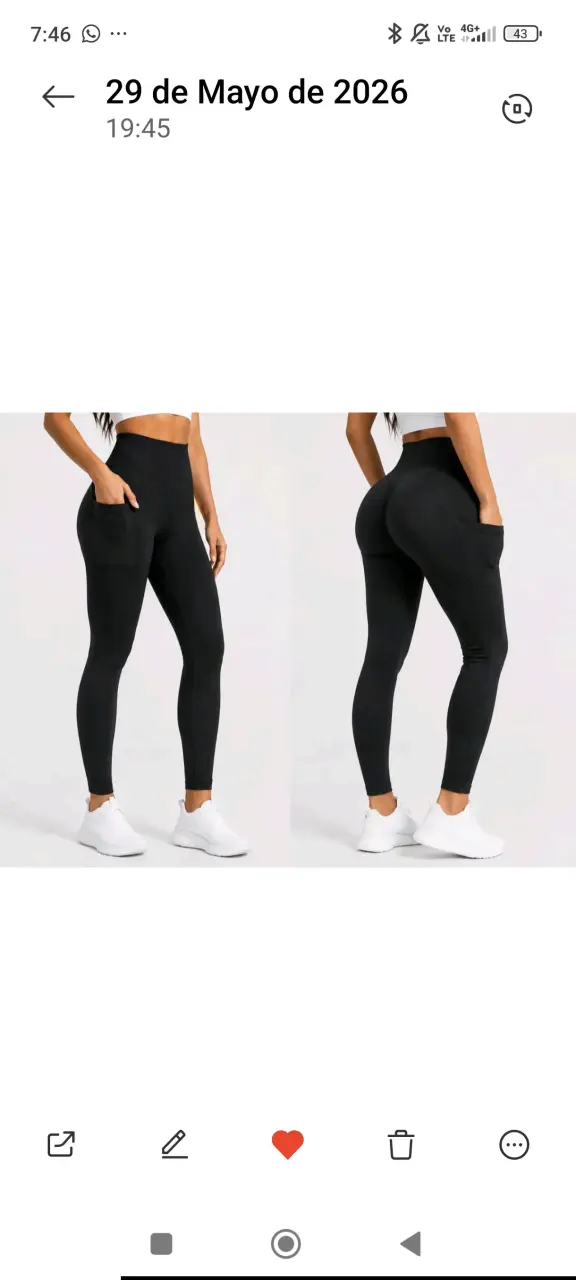 Calzas negras con bolsillos laterales para cemujer