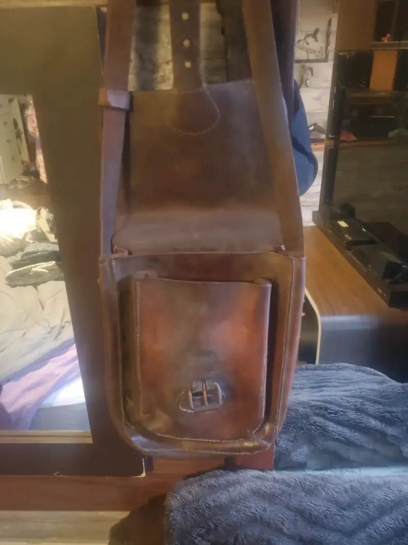 Bolso de cuero vintage marrón - 1
