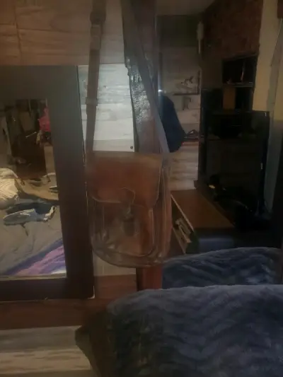 Bolso de cuero vintage marrón - miniatura 2
