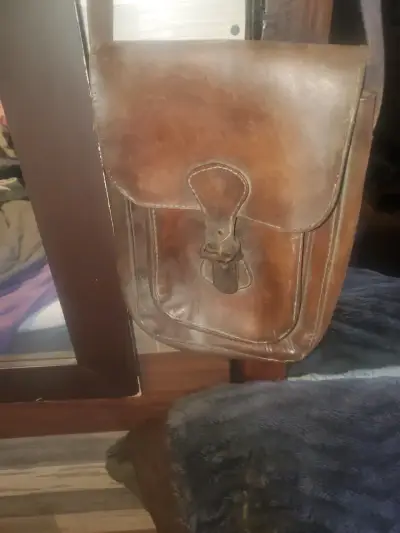 Bolso de cuero vintage marrón - miniatura 4
