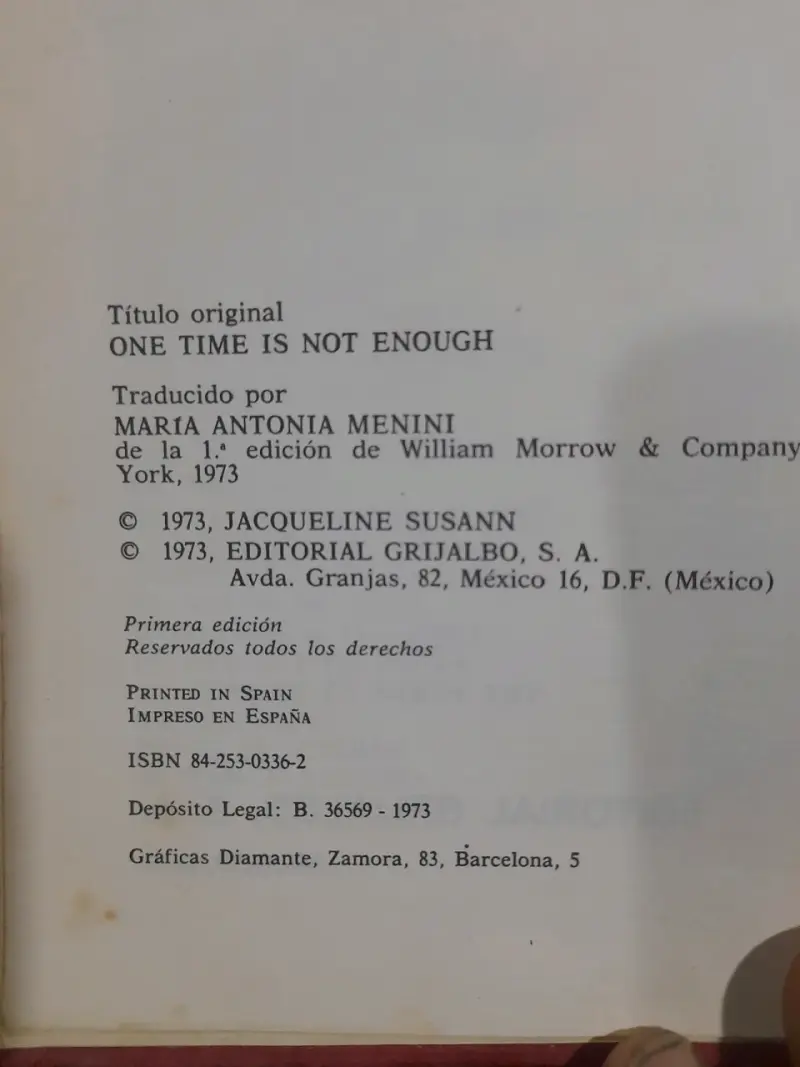 Libro 'Una Vez No Basta' de Jacqueline Susann - 4