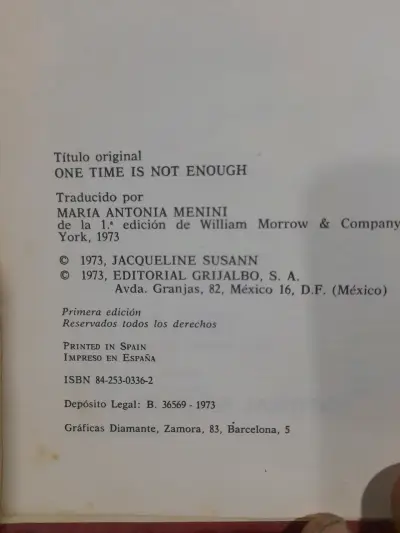 Libro 'Una Vez No Basta' de Jacqueline Susann - miniatura 4