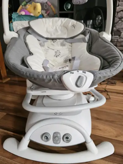 Silla mecedora para bebé Joie gris - miniatura 2