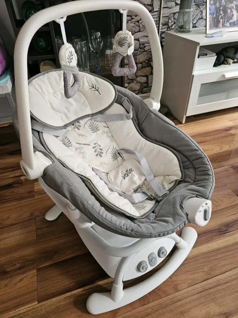 Silla mecedora para bebé Joie gris - 3