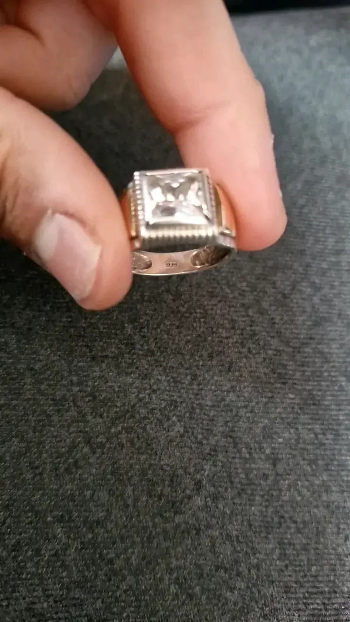 Anillo de plata 925 con piedra cuadrada - 6