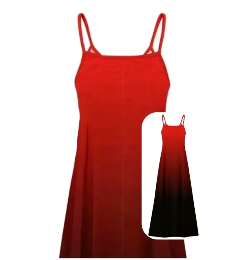 Vestido largo rojo degradado