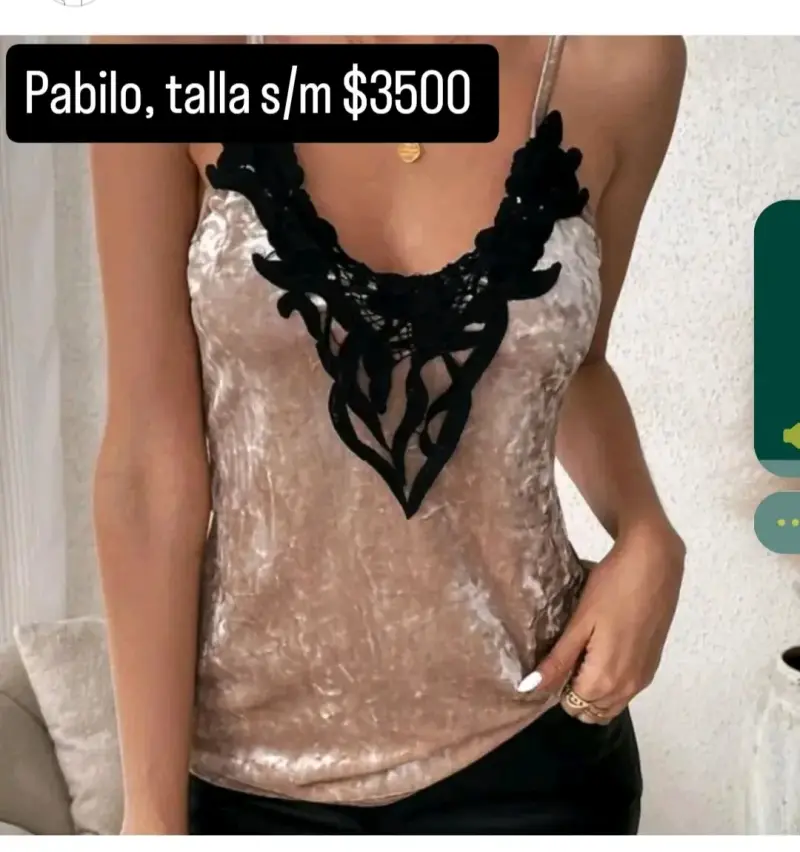 Blusa de Pabilo con Encaje Negro