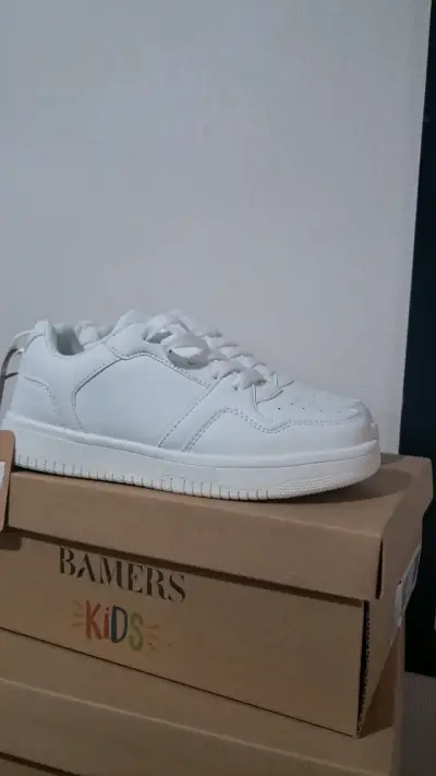 Zapatillas blancas para niños Bamers - miniatura 3