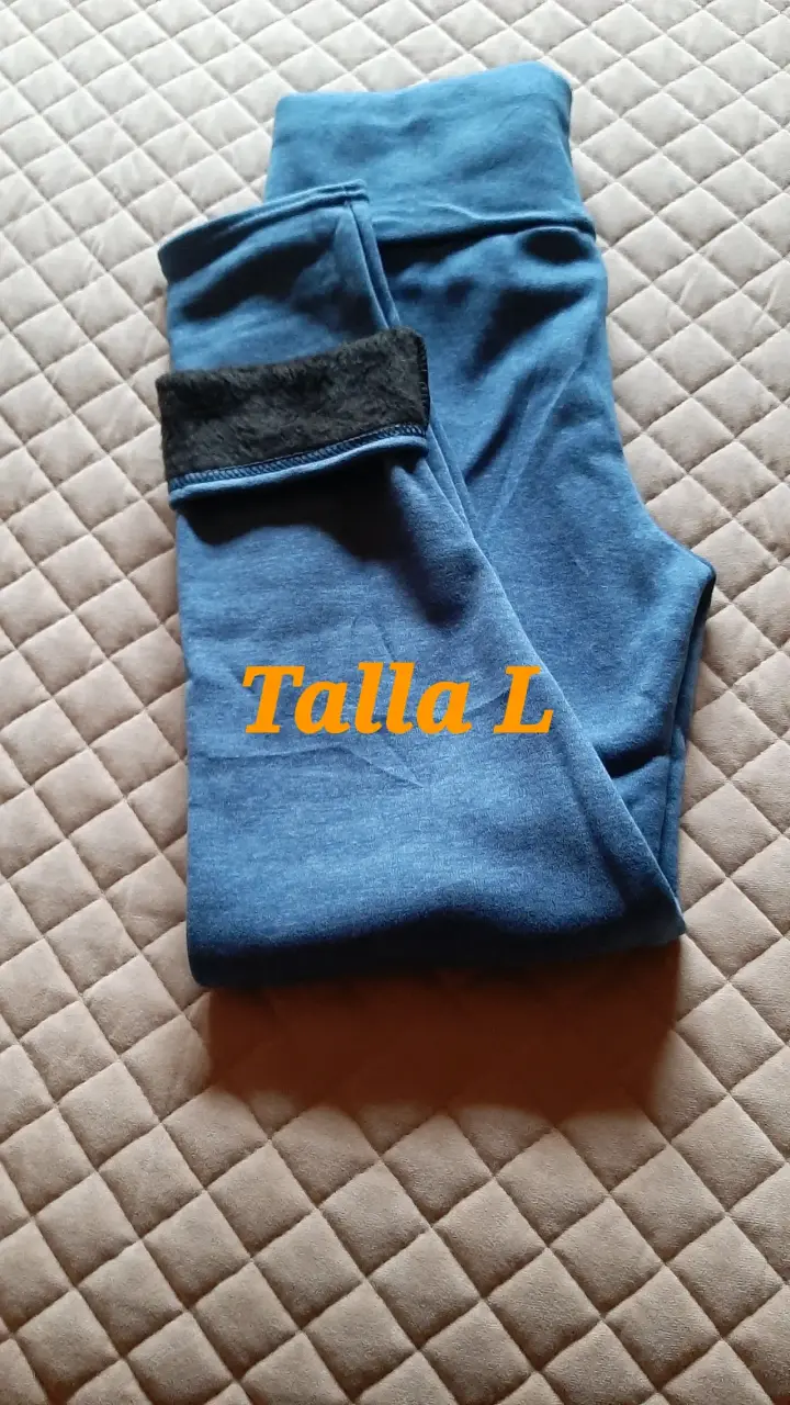 2 Leggings térmicas para mujer en azul y negro - 1