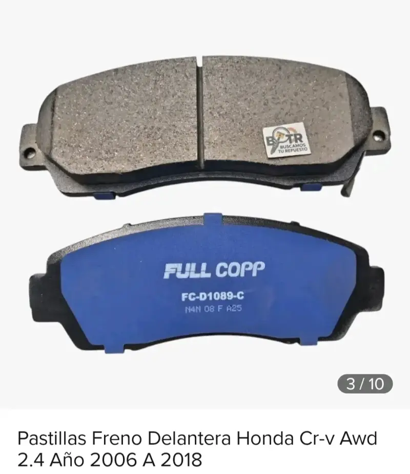 Pastillas de Freno Delanteras Full Copp para Honda CR-V AWD 2006-2018 - 2