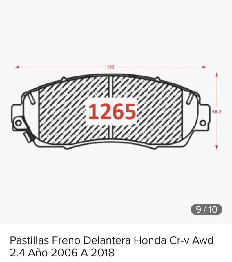 Pastillas de Freno Delanteras Full Copp para Honda CR-V AWD 2006-2018 - 3
