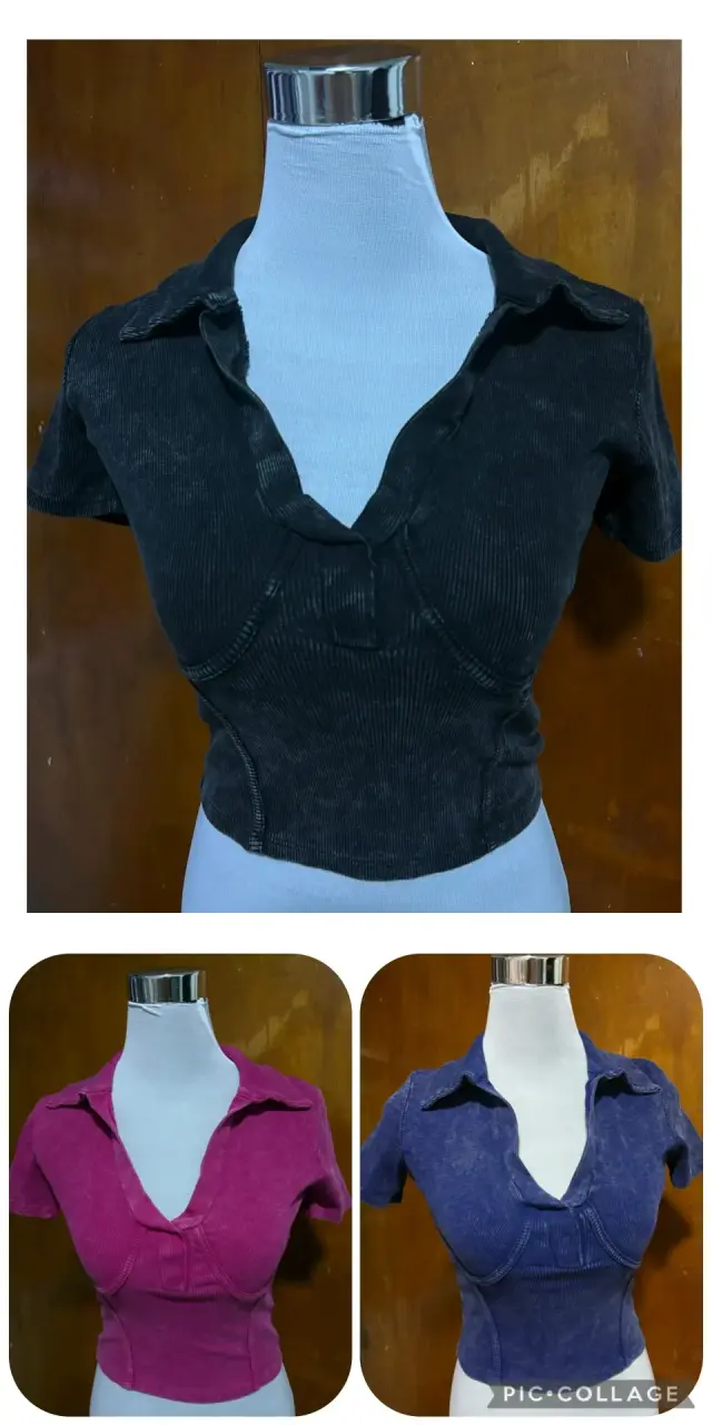Polera de mujer con cuello en V en varios colores