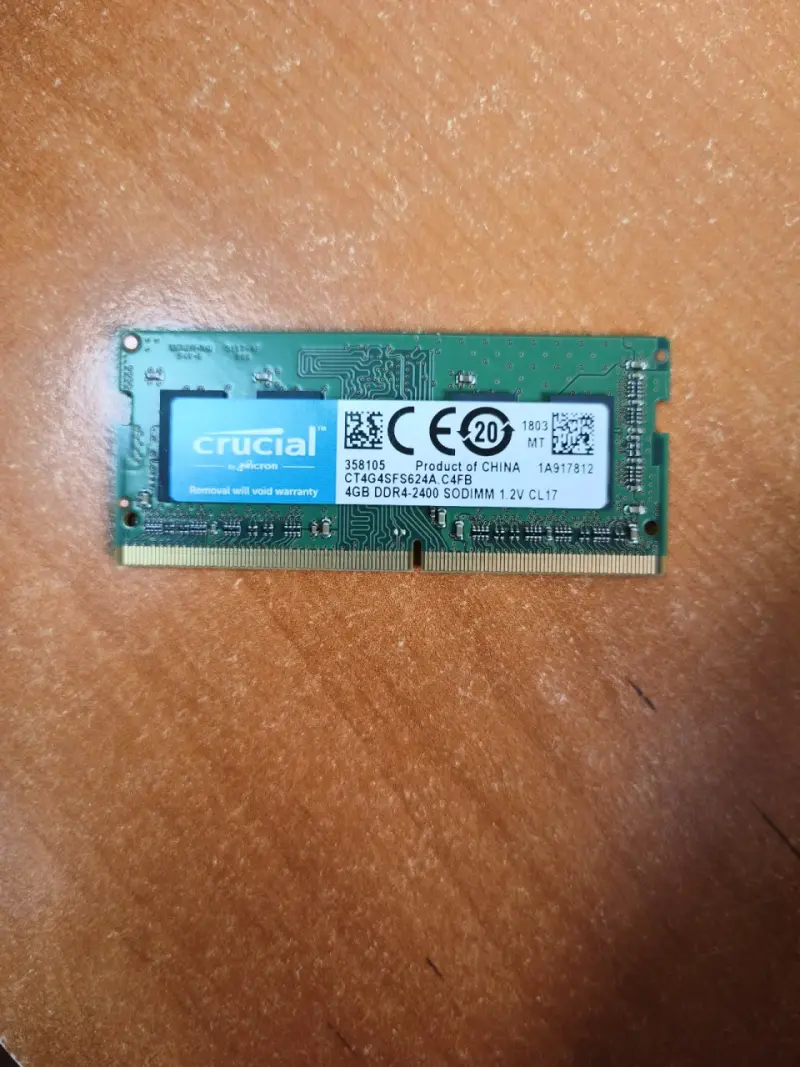 Memoria RAM Crucial 4GB DDR4 SODIMM 2400mhz