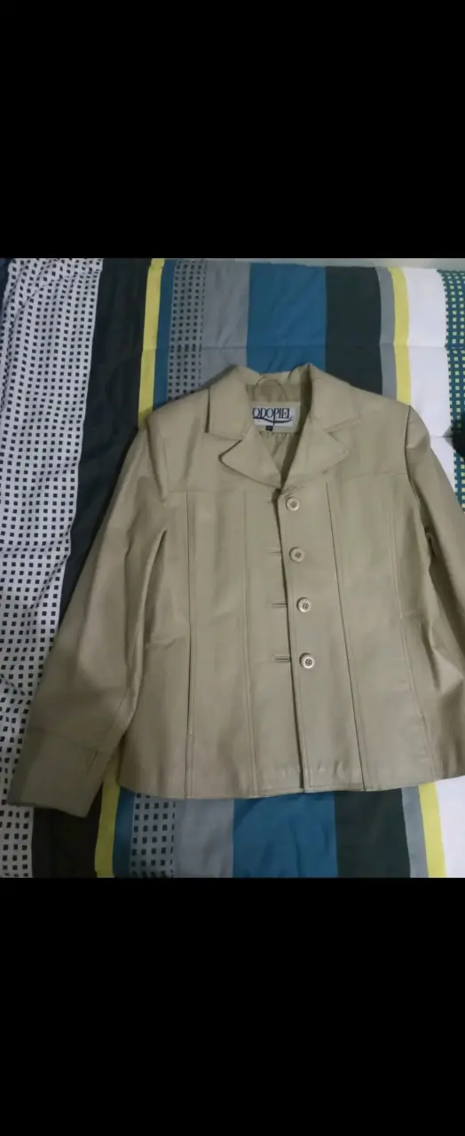 Chaqueta de cuero beige Codopiel para mujer - 1
