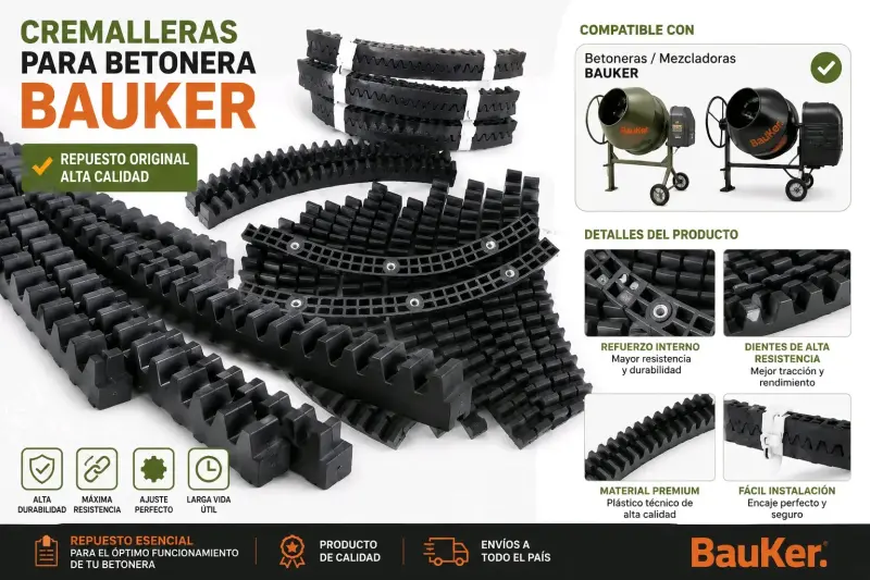 Cremalleras para Betonera Bauker Alta Calidad - 1