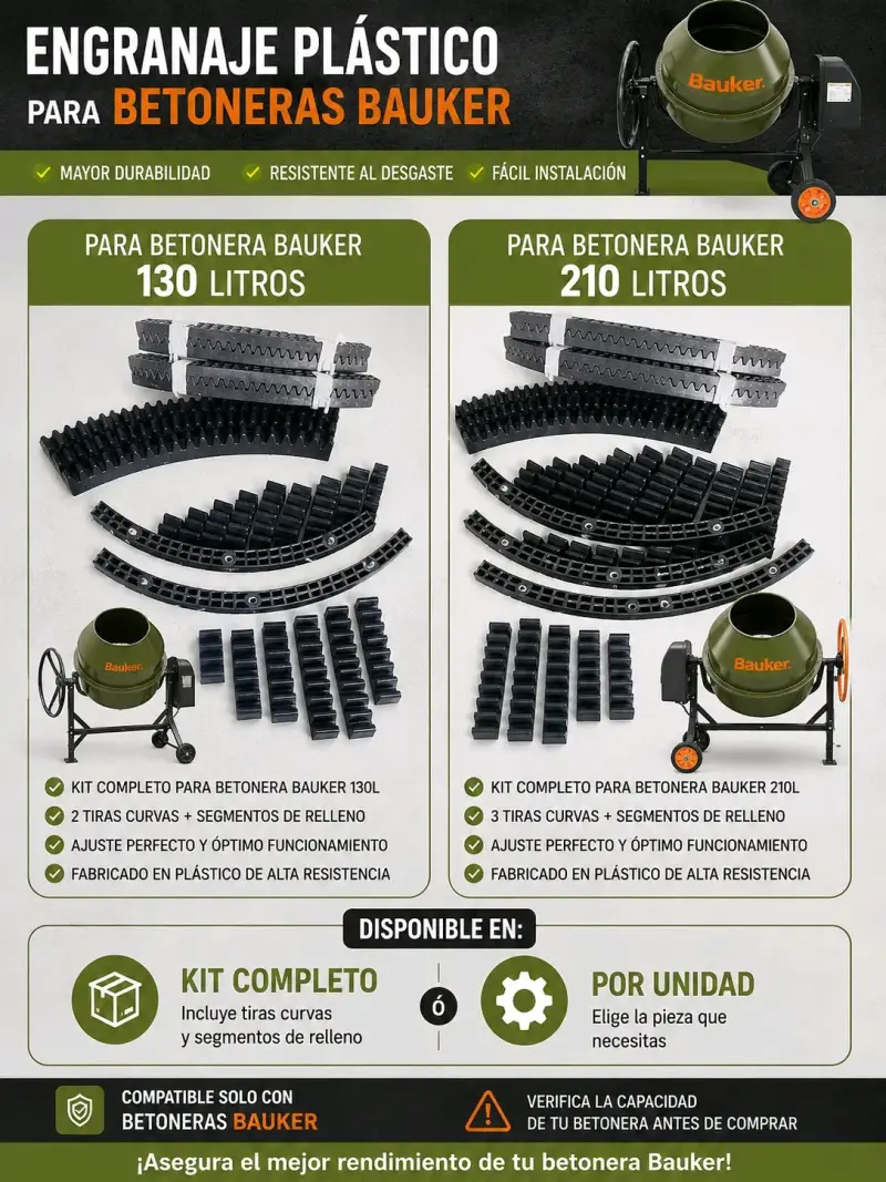 Cremalleras para Betonera Bauker Alta Calidad - 4