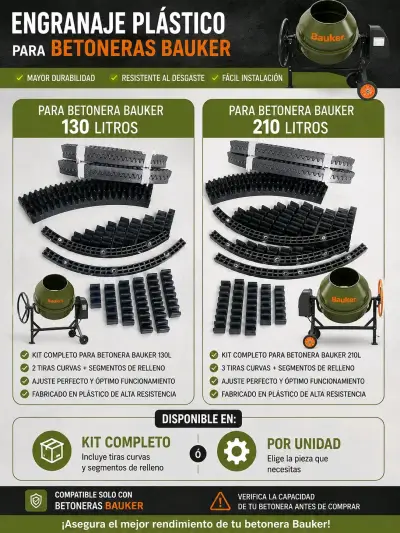 Cremalleras para Betonera Bauker Alta Calidad - miniatura 4