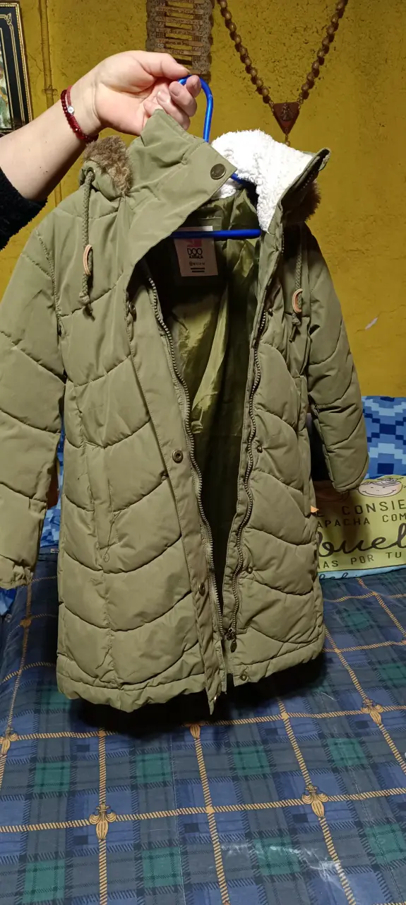 Abrigo de invierno para niñas con capucha - 1