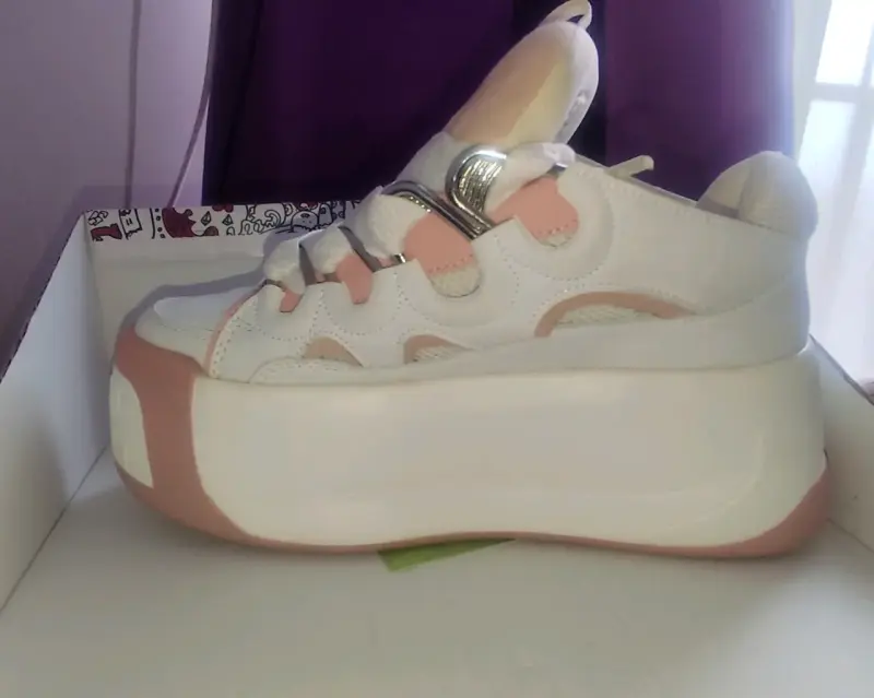 Zapatillas plataforma blancas y rosadas Gotta - 2