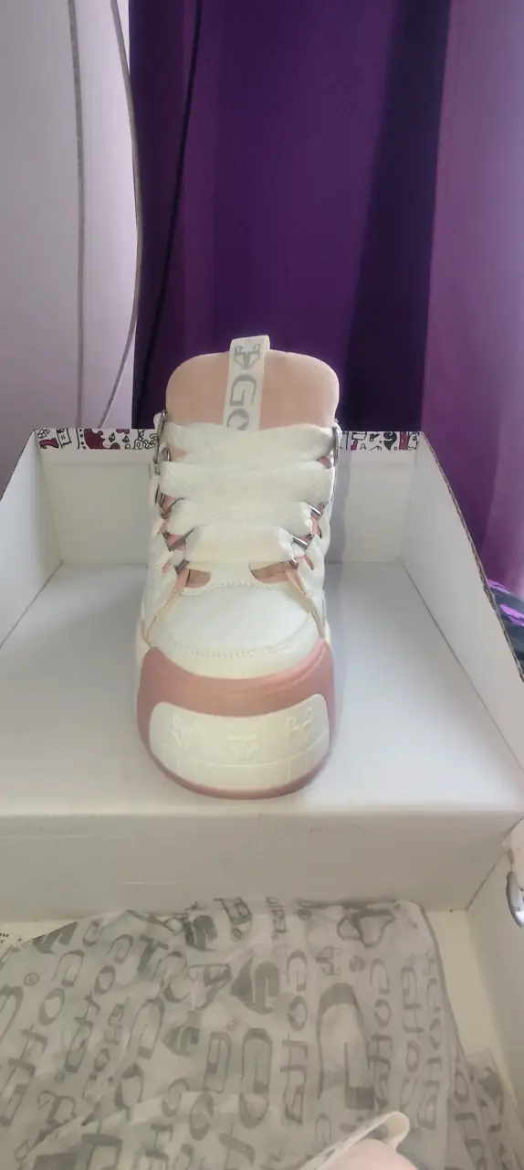 Zapatillas plataforma blancas y rosadas Gotta - 5