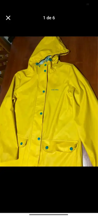 Impermeable amarillo Haka Honu con capucha - miniatura 1
