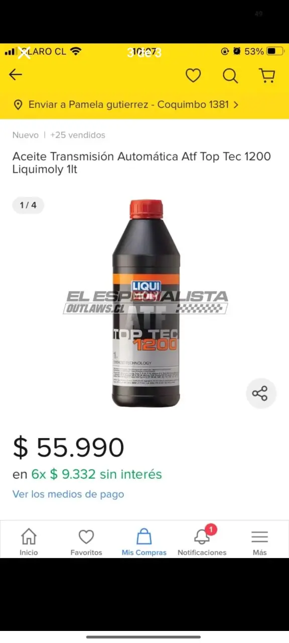 Aceite de Transmisión Automática Liqui Moly Top Tec 1200 1L - 3