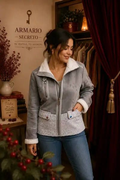Chaqueta gris en excelente estado - miniatura 2