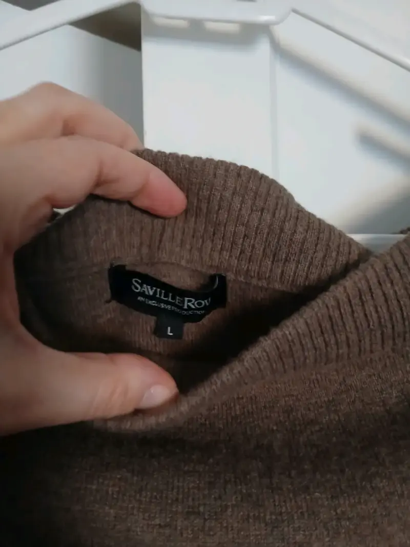 Falda de lana merino Saville Row color marrón - 2