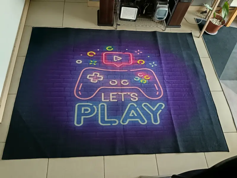 Alfombra Gamer Let's Play Diseño Neon - 2